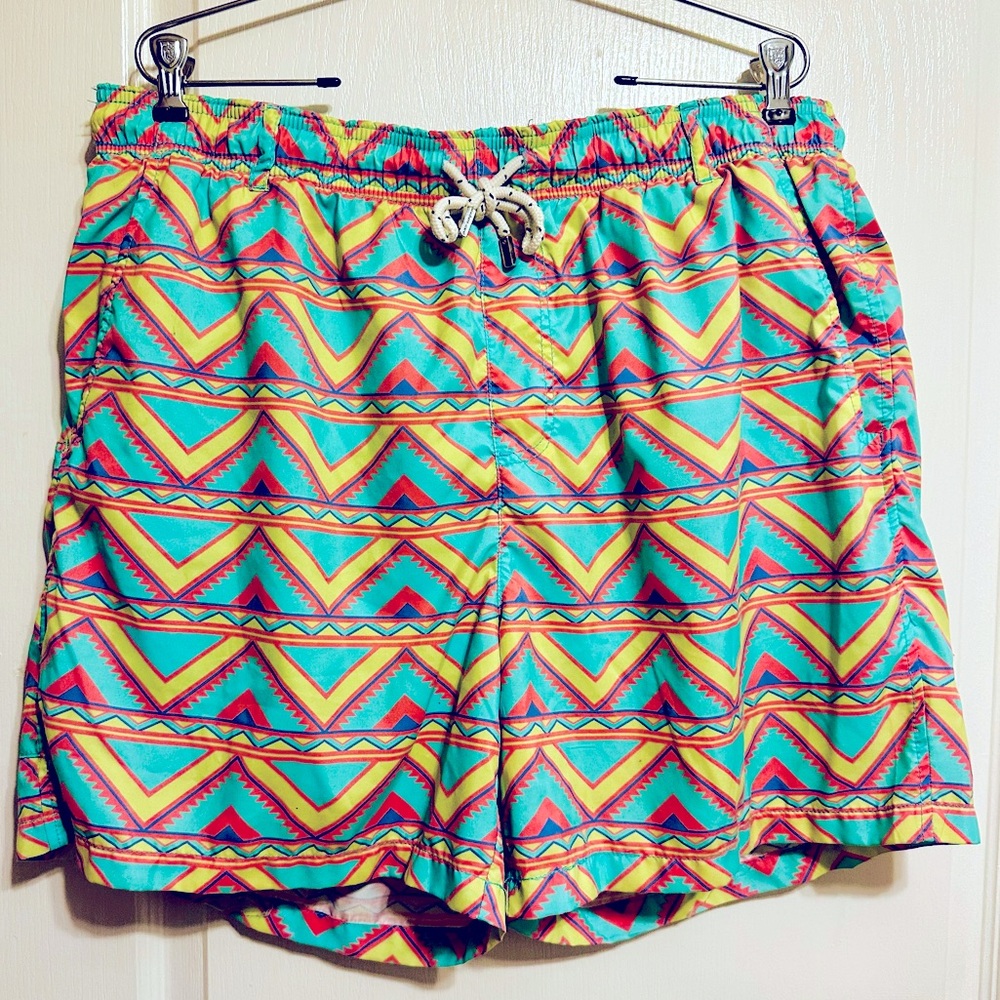 Southern Marsh Dockside Swim Trunk - Santiago Sunrise Size XL - Bright Teal